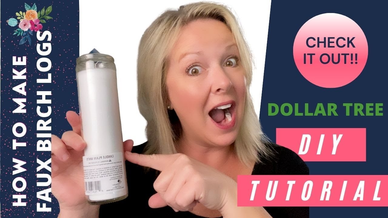 How to Make Faux Birch Logs with Dollar Tree Candles
