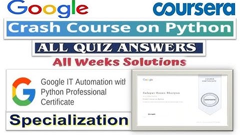 Crash Course on Python | All Quiz & Assignment Answers | Coursera | Google