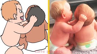 Drawing Memes: Funny Babies and Siblings Fight All The Time | Cute Planets