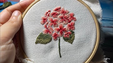 #13 #theutay #hoacamtucau Thêu tay bông hoa Cẩm Tú Cầu | hand embroidered hydrangea #handembroidery