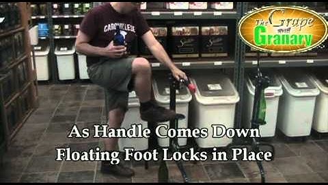 Using an Italian Floor Corker at the Grape and Granary