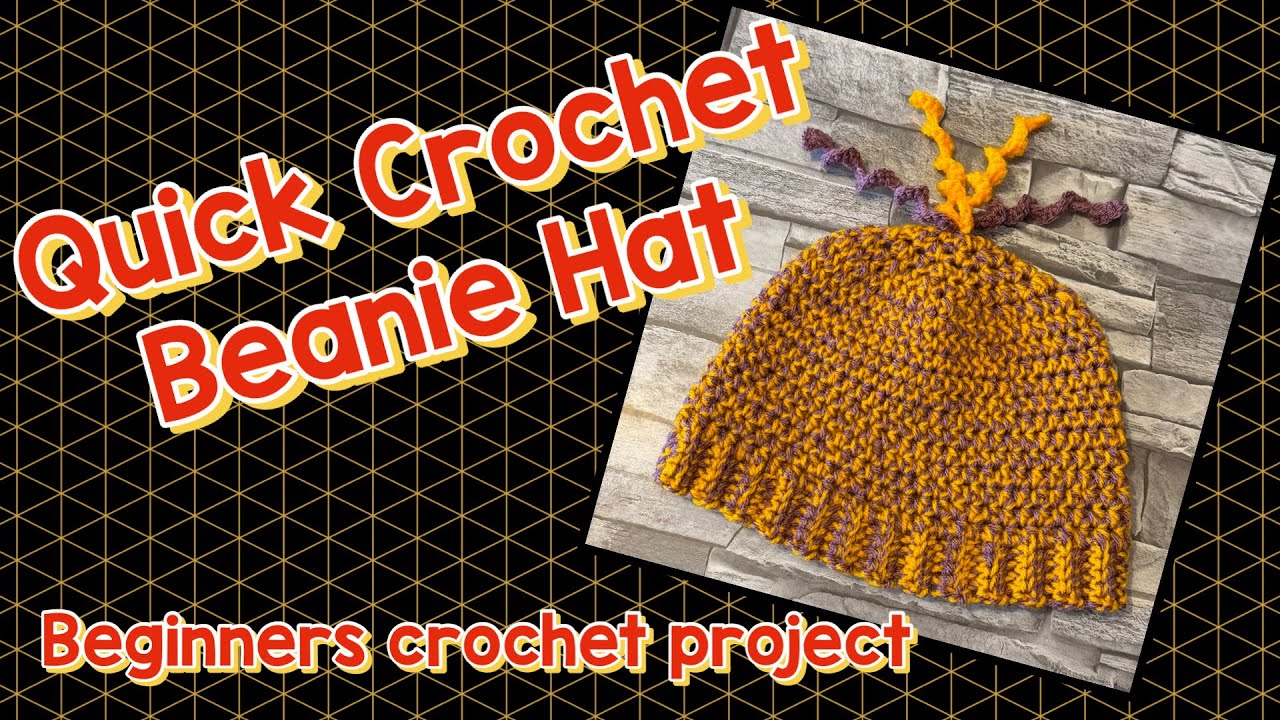 Super quick crochet beanie hat! - minimal sewing up! - YouTube