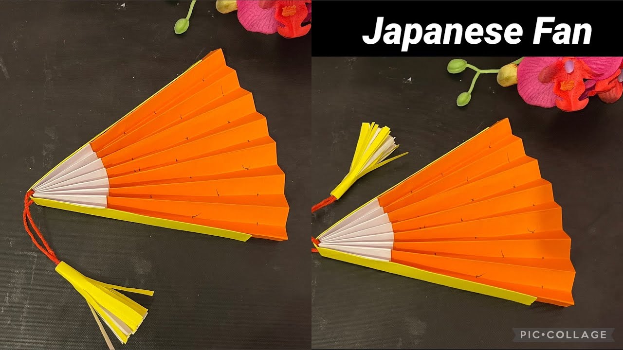 Japanese 🇯🇵 Paper Fan 🪭 | Paper Crafts | Japanese Fan | How to make Japanese Fan