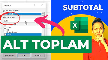 Excel ALT TOPLAM Formülü Kullanımı (SUBTOTAL)