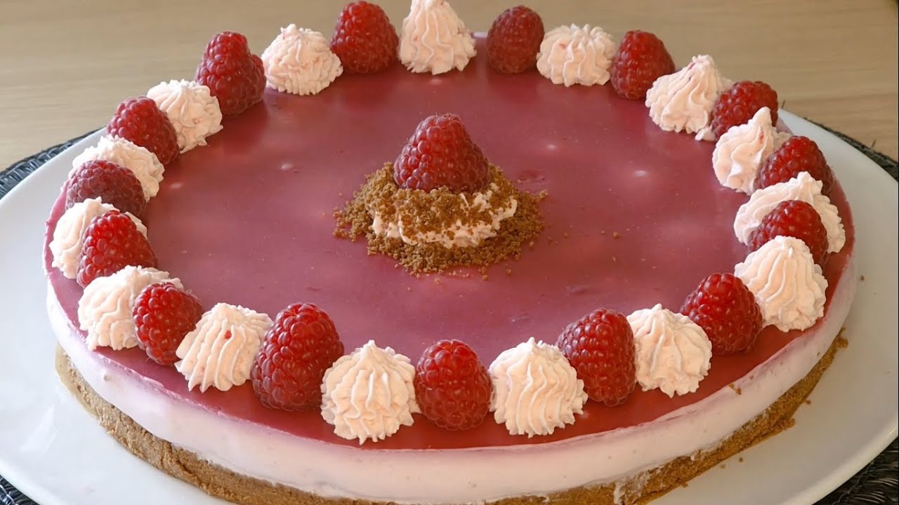 Very delicious Raspberry Cheesecake ️No-Bake👍 - YouTube