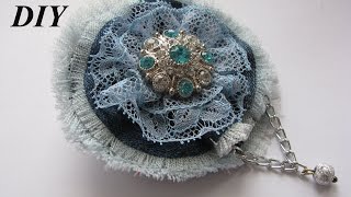 *✿* Брошь из старых джинсов. *✿* Brooch of jeans. * DIY *✿* Брошь из старых джинсов. *✿* Brooch of jeans. * DIY