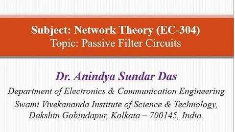 Lecture 19 Passive Filter circuits