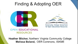 CCCOER Finding and Adopting OER webinar