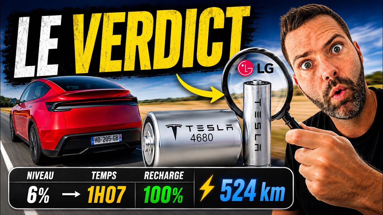 Recharge à 100% + autonomie RÉELLES, Model Y premium 4680 (8L) ⚡️ comparatif Tesla 5M - 5L - 5C (LG)