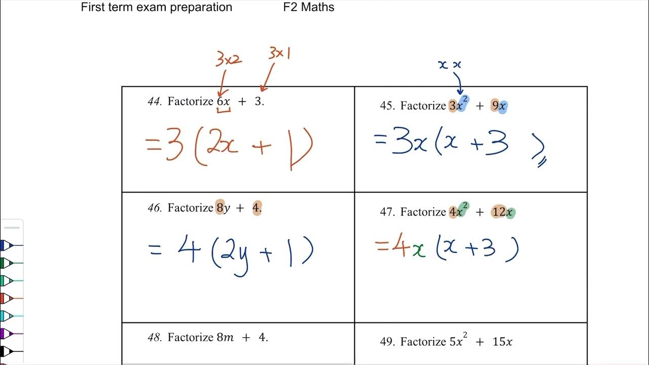 f2-first-term-exam-revision-part-8-simple-factorisation-youtube