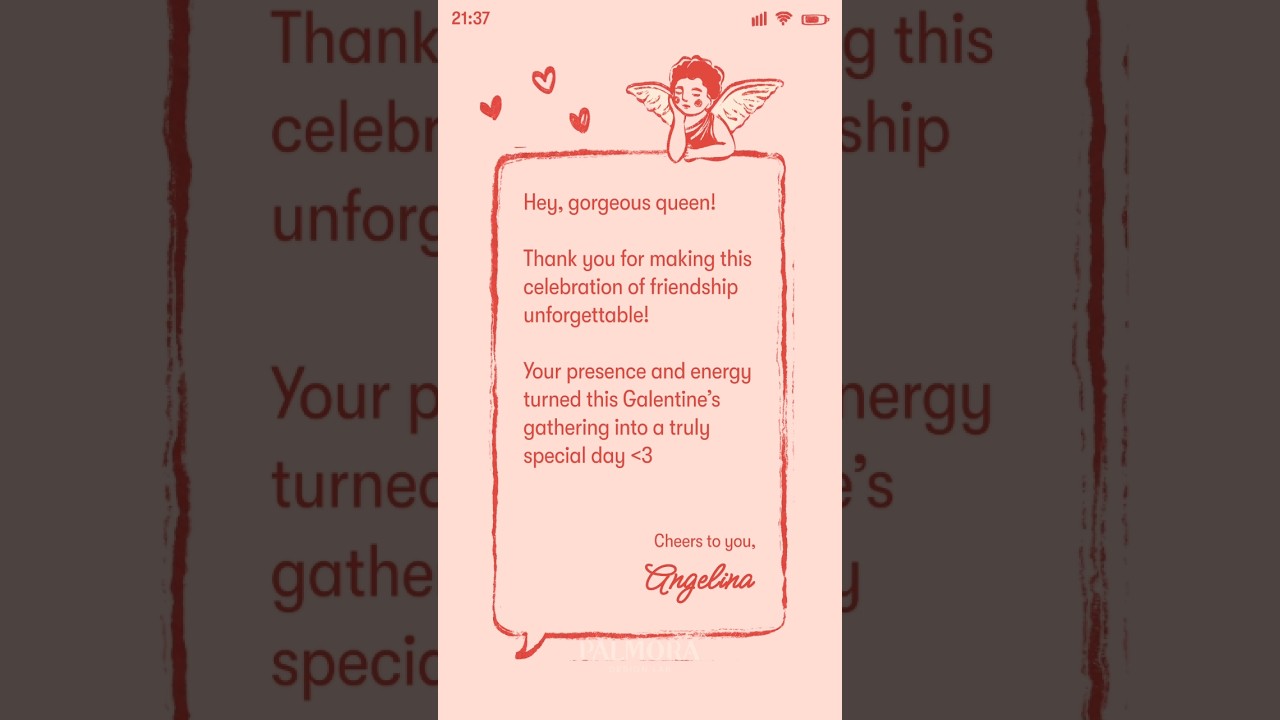Hand-Drawn Galentine's Day Party Thank You Video | Personalized Digital Invite