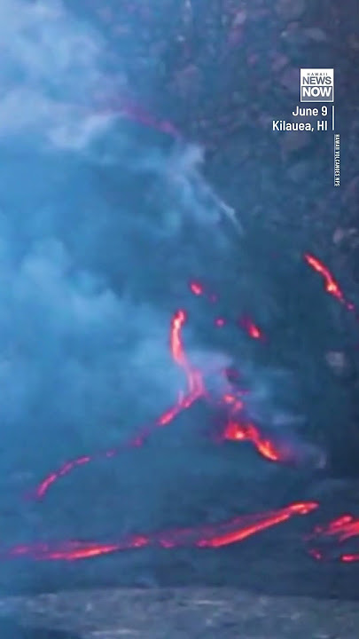 Nene seen flying over lava from Kilauea eruption