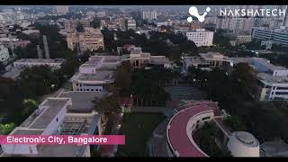 Bangalore City - Silicon Valley of India - Electronic City - Drone view - IT hub - 4k