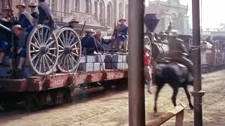 Train Footage From The Movie Cheyenne Autumn.