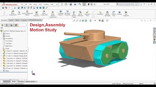 Tank Model Design Assembly Motion Study in Solidworks | Caterpillar Track