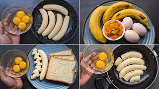 4 Simple Recipes With Just Eggs & Bananas/ Simple Healthy Breakfast Recipe /Cheap & Tasty Snacks