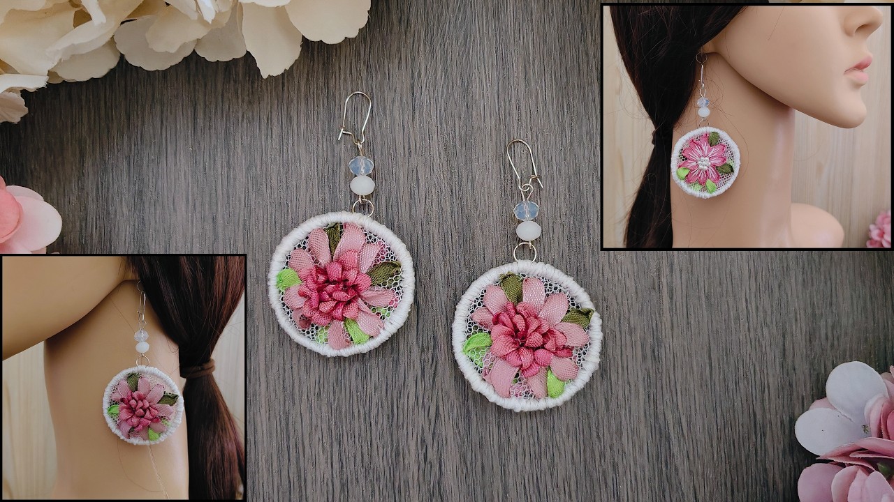 Превращаем москитную сетку в красивые вышитые серьги-подвески — Изготовление ювелирных изделий