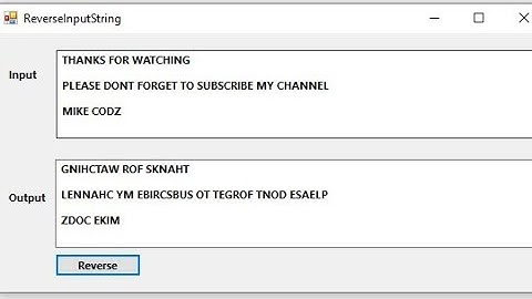 How to Reverse the Input String and Numbers- VB.net