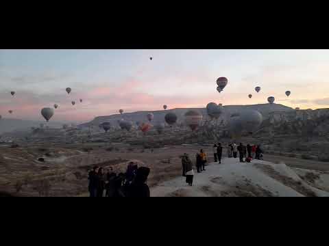 Kapadokya Göremede balonların kalkış noktası sabah saat 6:00, The departure point of the balloons in