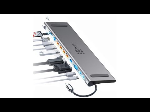 Upgraded USB C Hub | 12 in 1 with 100W PD, 4K HDMI & MiniDP, VGA, Up to 512GB SDTF Card Reader, RJ45