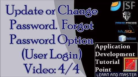 JSF - Forgot User Name and Password Option (User Login) - Part 4/4