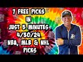 Nba mlb nhl best bets for today picks  predictions tuesday 43024  7 picks in 5 minutes