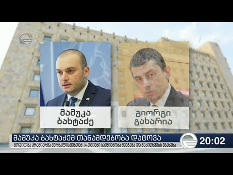 მამუკა ბახტაძემ თანამდებობა დატოვა