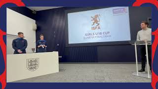 ISFA U18 Girls Cup Quarter Final Draw 2025/26