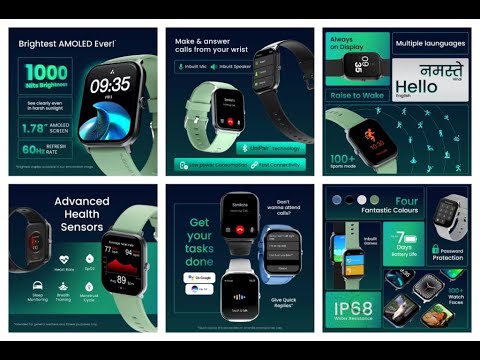 AMOLED DISPLAY* Calling Smartwatch under ₹2999 Rs ⚡️ Ambrane WISE GLAZE 1.78' Heart Rate unboxing