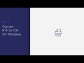 Convert RTF to PDF on Windows with PDFelement