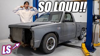 The LS S10 IS ALIVE & Sounds INSANE!  LS Swapping the S10 Pt. 8