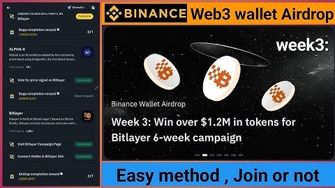 Binance web3 wallet bitlayer airdrop | bitlayer week3 #binance