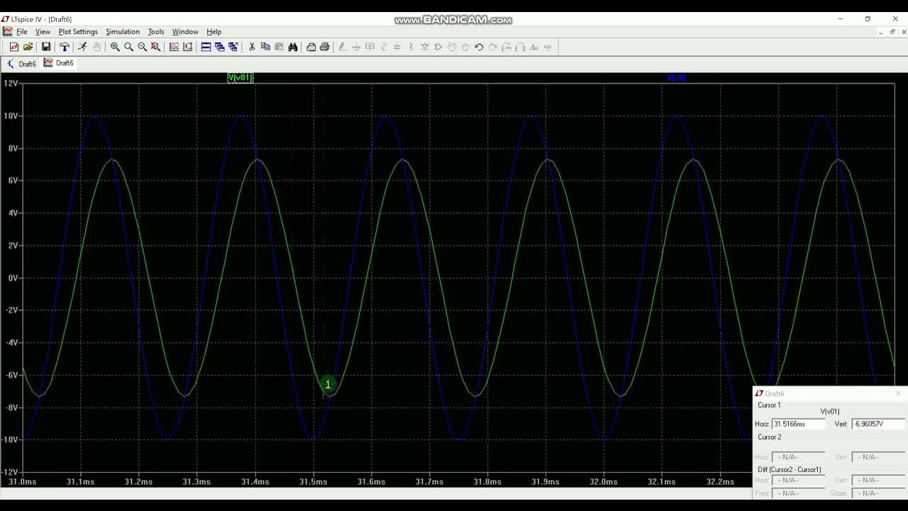 LTSpice Measure Phase Difference using Designated Cursors AC