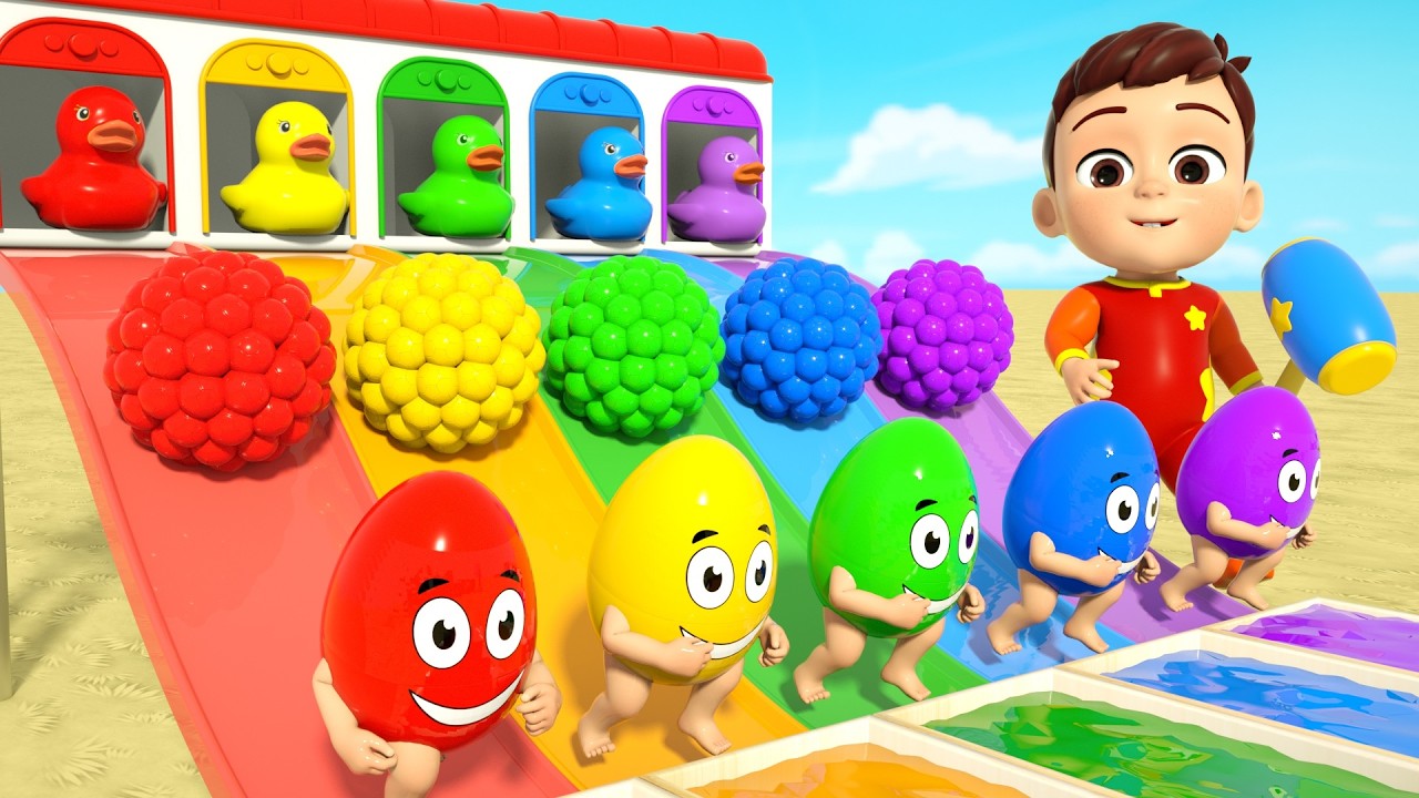 Aprender Colores y Números | Huevos de Colores en la Granja | Canciones Infantiles ZooLoo en Español