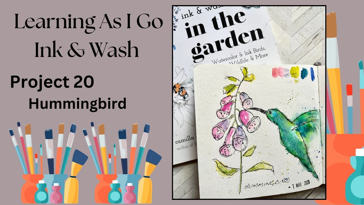 Ink and Wash - Learning As I Go | Project 20 Hummingbird