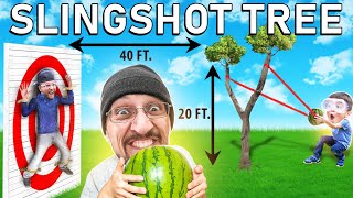 Turning our Backyard Tree into a SLINGSHOT!  (FV Family Vlog)