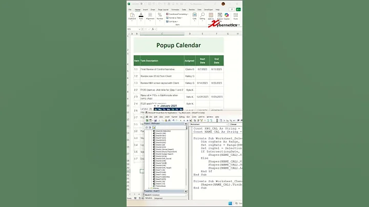 Popup Calendar in Excel - Excel Tips and Tricks
