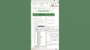Popup Calendar in Excel - Excel Tips and Tricks