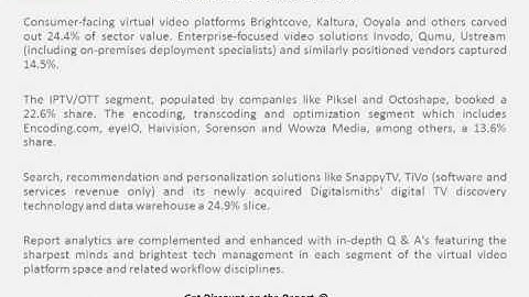 2016 Virtual Video Platforms Market with Essential CMS Workflow Report