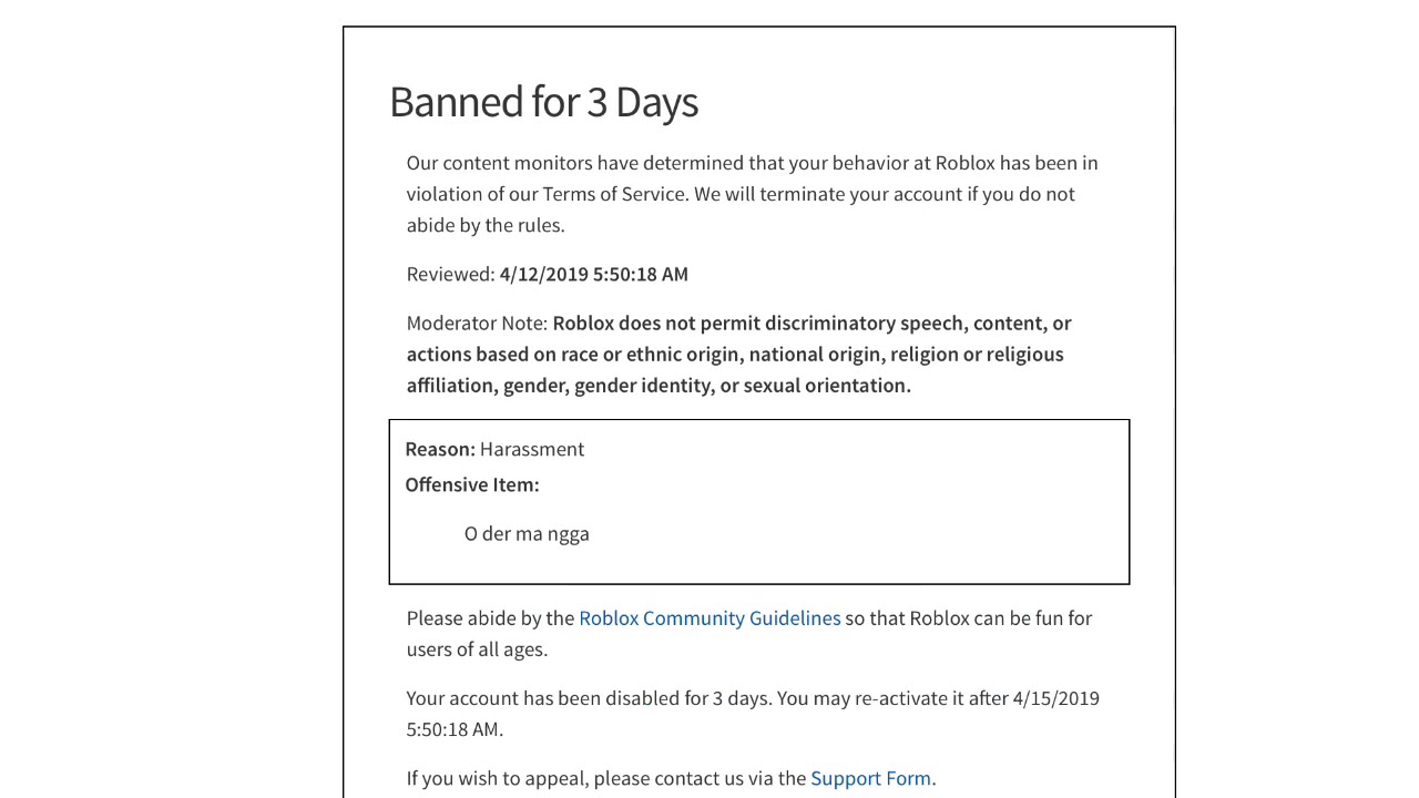 roblox banned for 3 days youtube - Banned 3 Days On Roblox Can T Fucking Ta...
