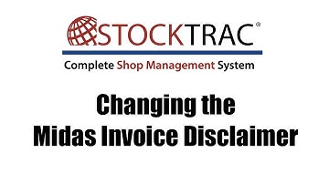 Changing the Midas Invoice Disclaimer