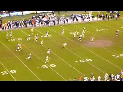 Charlie Peprah interception with time winding down to seal the victory for the Pack in San Diego, to the roar of 30000 Packer fans. The crowd forced Rivers to go to a silent count in the fourth quarter. Go Pack Go.