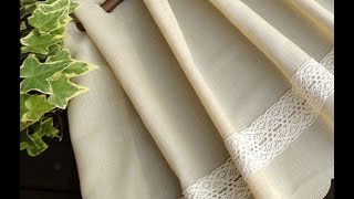 カフェカーテンにレースの縫い付け方法　オリジナル