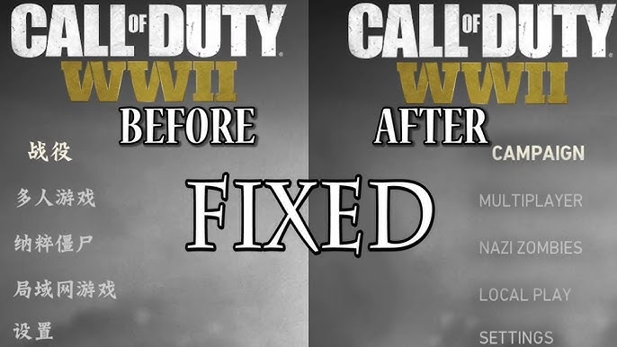 How to change Call Of Duty WW2, Chinese - Russian