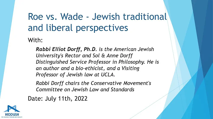 Webinar Roe vs. Wade - Jewish traditional and libe...