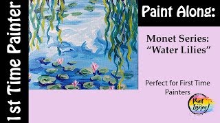 Monet Water Lilies - EASY for first-time Painter🎨🌷😀