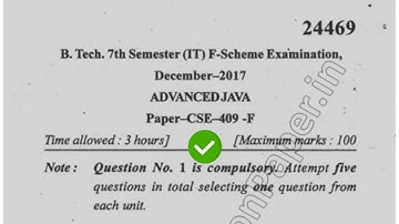 2017 Mdu BTech CSE 7th Sem Advance Java Question Paper