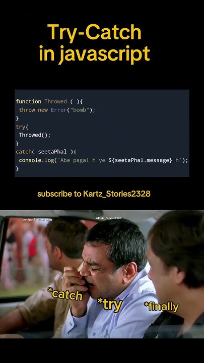 🤔 Try and 😱 catch block in #javascript #viralshorts #shorts - YouTube