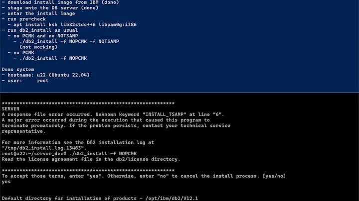 Install Db2 12.1 Community Edition on Ubuntu 22.04 using db2_install