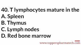 Human Anatomy and Physiology MCQ - 9 || #PharmacistExamQuestionPaper | DCO | GPAT | NIPER Exam